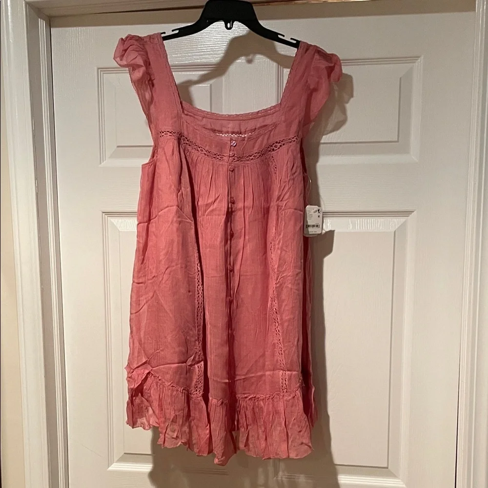 free people pink babydoll dress Free People Nina Babydoll Cotton-Linen Mini Dress in Pink